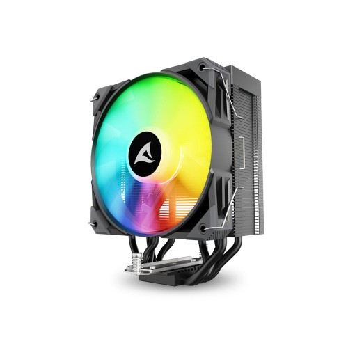 SHARKOON A50 RGB BLACK 120mm ARGB Fanlı LGA1700/1851/AM5 5xBakır Borulu Siyah Hava Soğutma