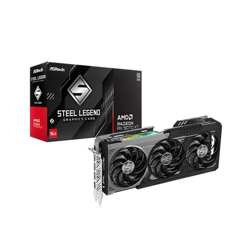 ASROCK Radeon RX 9070 XT Steel Legend Dark 16GB RGB 256Bit RDNA 4, FSR 4 AMD Ekran Kartı-RX9070XT SLD 16G