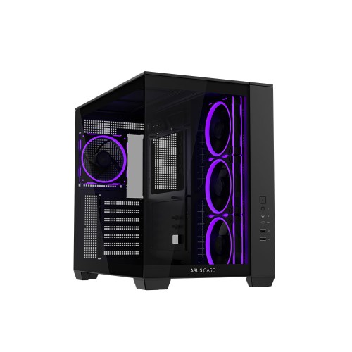 ASUS A32 PLUS TG ARGB SİYAH 1xType C 4xARGB Fanlı Panoromik Mid Tower Siyah Gaming Kasa
