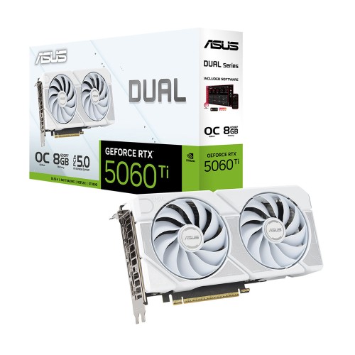 ASUS Dual GeForce RTX 5060 Ti 8GB GDDR7 White OC Edition 128Bit DLSS 4 NVIDIA Beyaz Ekran Kartı-DUAL-RTX5060TI-O8G-WHITE