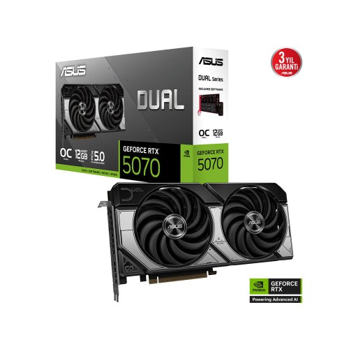 ASUS Dual GeForce RTX 5070 OC Edition 12GB GDDR7 192Bit DLSS 4 NVIDIA Ekran Kartı