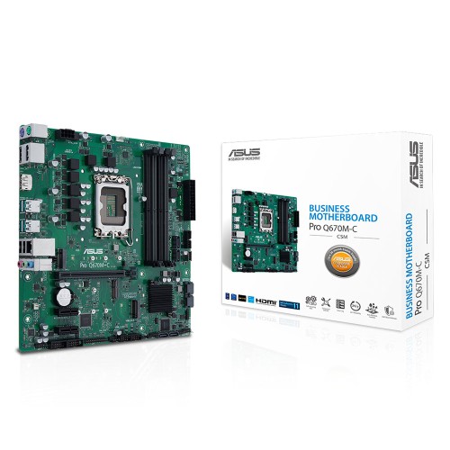 ASUS PRO Q670M-C-CSM Intel H610 Soket 1700 DDR5 4800MHz M.2 mATX Anakart