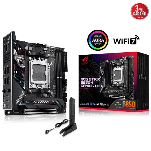 ASUS ROG STRIX B850-I GAMING WIFI DDR5 8400MHz (OC) AMD B850 Soket AM5 WiFi 7 Mini-ITX Anakart