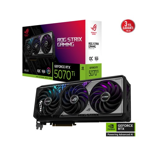 ASUS ROG Strix GeForce RTX 5070 Ti 16GB GDDR7 OC Edition 16GB 256Bit DLSS 4 NVIDIA Ekran Kartı-ROG-STRIX-RTX5070TI-O16G-GAMING