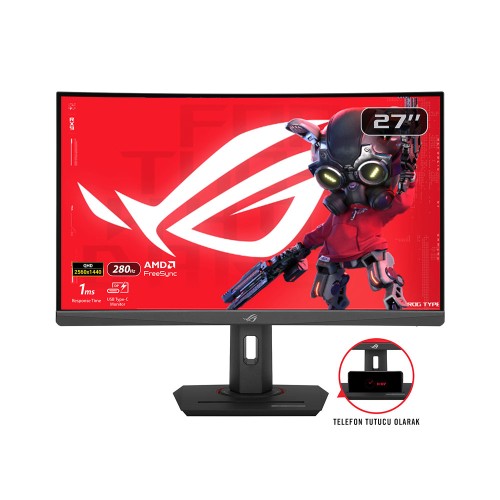ASUS ROG STRIX XG27WCMS 27 280HZ 1MS 1920x1080 FAST VA 400CD VESA 3YIL ELMB SYNC HDR PD 15W YUKSEKLIK AYARLI GAMING MONITOR 
