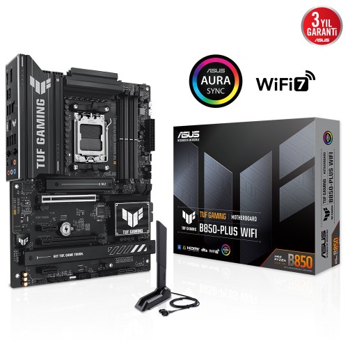 ASUS TUF GAMING B850-PLUS WIFI Soket AM5 AMD B850 DDR5 8000MHz (OC) WiFi 7 ATX Anakart
