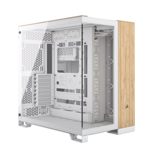 CORSAIR 6500X Temperli Camlı Mid-Tower Beyaz-Bamboo Dual Chamber Kasa-CC-9011284-WW