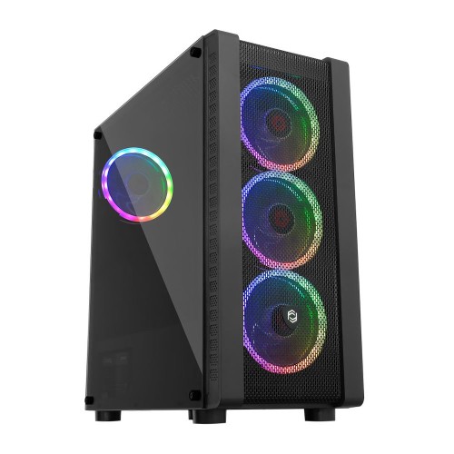 FRISBY FC-9320G 600W 80 Plus 4 X 120mm RGB Fan Temperli Cam Mid-Tower Gaming Kasa