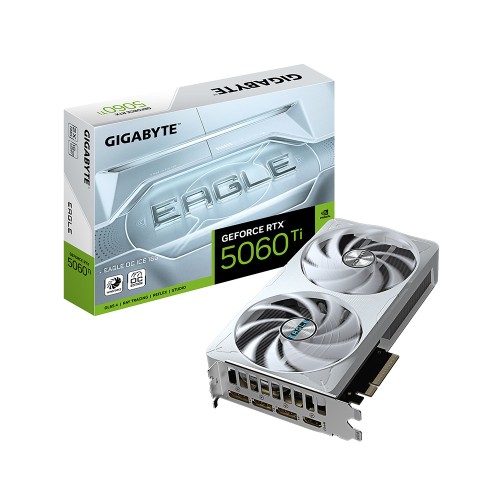 GIGABYTE GeForce RTX 5060 Ti EAGLE OC ICE 16G GDDR7 16GB 128Bit DLSS 4 GV-N506TEAGLEOC ICE-16GD NVIDIA Ekran Kartı
