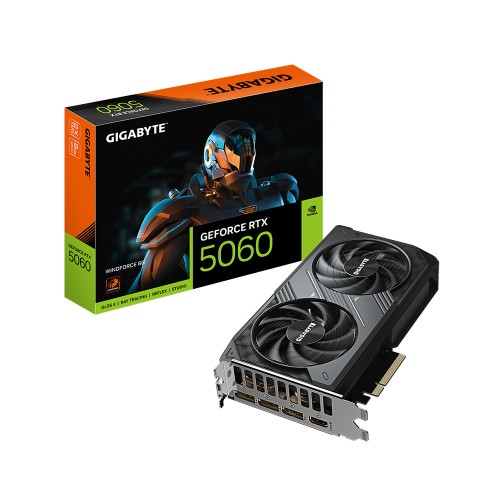 GIGABYTE GeForce RTX 5060 WINDFORCE 8G GDDR7 8GB 128Bit DLSS 4 GV-N5060WF2-8GD NVIDIA Ekran Kartı