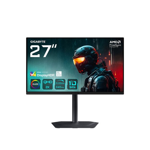 GIGABYTE MO27Q2 27" QD-OLED 0.03ms 240Hz QD-OLED 2K G-Sync-FreeSync Pivot Gaming Monitör