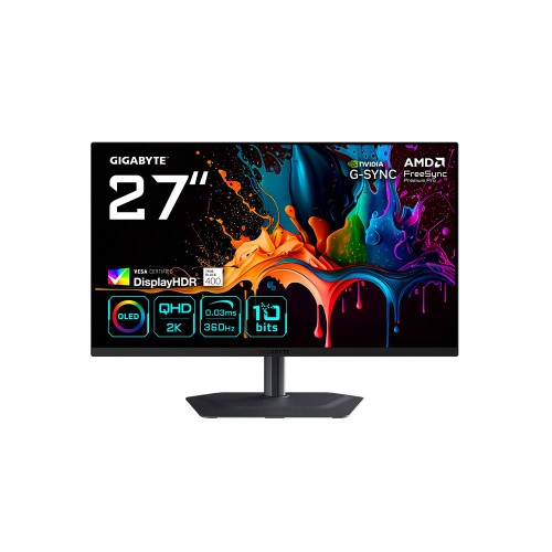 GIGABYTE MO27Q3 27" 360Hz 0.03ms GTG 2560x1440 (QHD) QD-OLED HDR True Black 400 Pivot Gaming Monitör