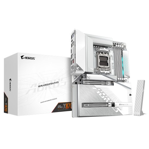 GIGABYTE X870 AORUS STEALTH ICE WIFI AMD Ryzen X870 AM5 Soket DDR5 8200MHz (OC) ATX Anakart-X870-A-STEALTH-ICE