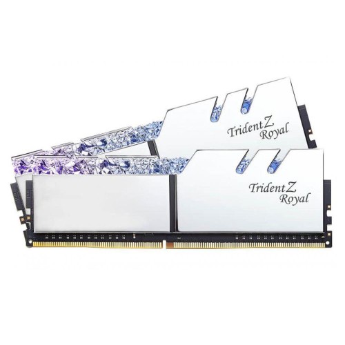 GSKILL 16GB(2x8GB) TRIDENT Z ROYAL SILVER DDR4 3600MHz CL18 Dual Kit RGB LED Ram