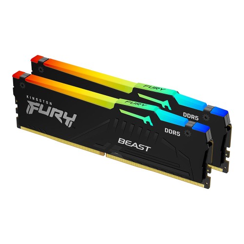 Kingston Fury Beast RGB 32GB (2x16) DDR5 5200MHz Siyah CL40 PC Ram
