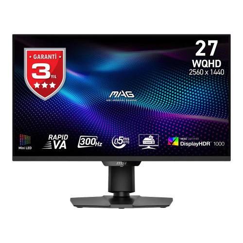 MSI 27 MAG 274QPF X30MV 300Hz 0.5Ms FLAT RAPID VA Mini-LED  (Min.) WQHD, Adaptive -Sync Pivot Gaming Monitör