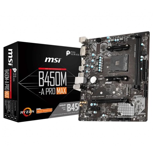 MSI B450M-A PRO MAX Amd B450 Soket AM4 DDR4 4133Mhz (OC) M.2 mATX Anakart