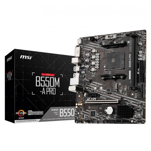MSI B550M-A PRO Amd B550 Soket AM4 DDR4 4600MHz (O.C.) M.2 mATX Anakart