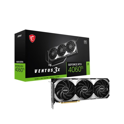 MSI GeForce RTX 4060 Ti VENTUS 3X BLACK 16GB OC DLSS 3 128Bit