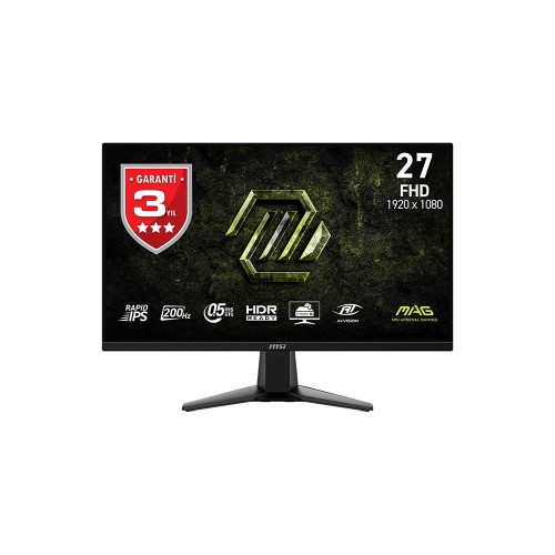 MSI MAG 275F E20 27" 200HZ 0.5MS (Min.) 1920x1080 (FHD) Rapid IPS AMD FreeSync Gaming Monitör