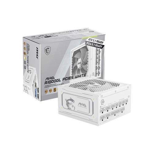 MSI MAG A1000GL PCIE5 WHITE 1000W 80Plus Gold ATX 3.1 Full Modüler Beyaz Güç Kaynağı