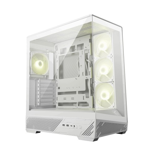 MSI MAG PANO 130R PZ 3x120mm Reverse ARGB 1x120mm ARGB Fan ATX Panoramik Temperli Beyaz Gaming Bilgisayar Kasası