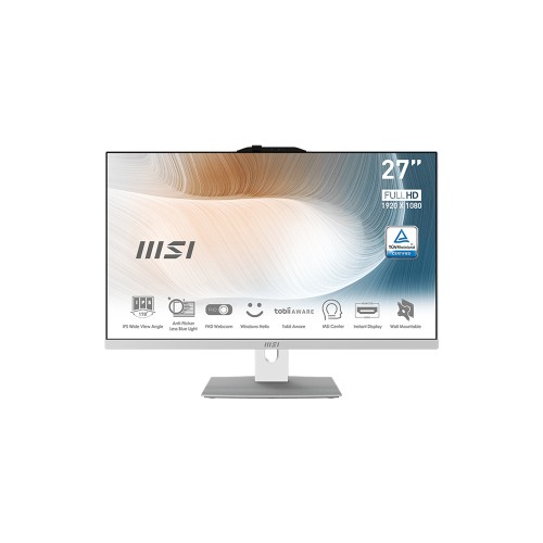 MSI MODERN AM272P 12M-1209TR 27 FHD 16:9 I7-1255U 16GB DDR4 1TB SSD W11H Beyaz AIO Bilgisayar