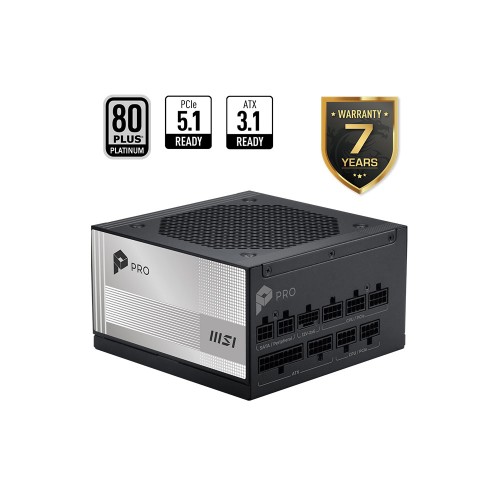 MSI PRO A1000PL PCIE5 1000W 80 PLUS Platinum Full Modüler ATX3.1 PCIE 5.1 Güç Kaynağı