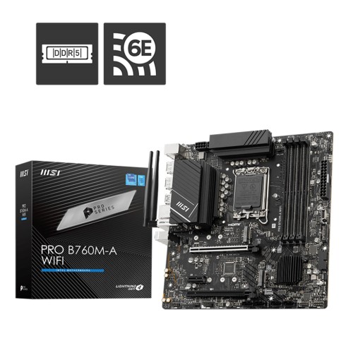 MSI PRO B760M-A WIFI Soket 1700 B760 DDR5 6800MHZ(OC) PCI-E Gen4 ATX Anakart