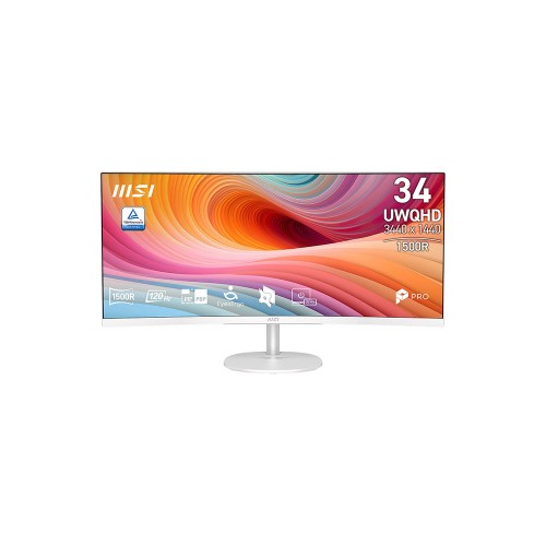 MSI PRO MP341CQW E12 34" 120HZ 1MS (MPRT)  3440x1440(UWQHD) VA FreeSync Premium Beyaz Kavisli Monitör