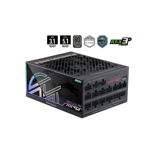 MSI MPG Ai1600TS PCIE5 1600W 80Plus Titanium ATX 3.1/PCIe 5.1 Full Modüler Güç Kaynağı
