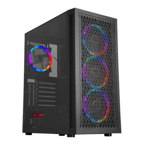 Rampage PLATINO 4 x 120 mm Rainbow Fanlı 600W 80 Plus Bronze Temperli Cam Mesh Gaming Kasa