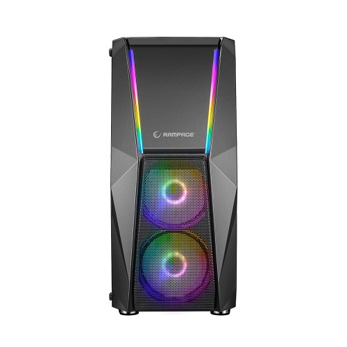 Rampage X-FORCE 3*RGB Fanlı 600W 80 Plus Bronze Temperli Cam Gaming Kasa