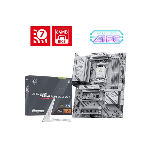 MSI MAG B850 GAMING PLUS MAX WIFI AM5 DDR58200+ MT/s 5G LAN 64MB BIOS Wi-Fi 7 ATX Anakart
