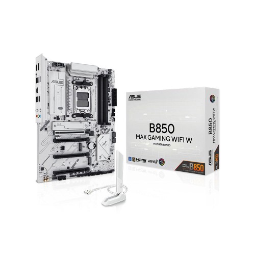 ASUS B850 MAX GAMING WIFI W AMD Soket AM5 B850 DDR5 8000+MT/s (OC) Wi-Fi 6E ATX Anakart