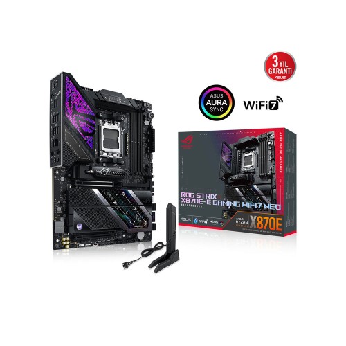 ASUS ROG STRIX X870E-E GAMING WIFI7 NEO AMD X870E Soket AM5 DDR5 9600+MT/s(OC) Wi-Fi 7 ATX Anakart