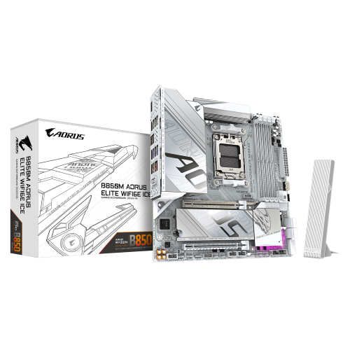 GIGABYTE B850M AORUS ELITE WIFI6E ICE AMD B850 AM5 DDR5 Soket 8200MT/s Wi-Fi 6E mATX Anakart