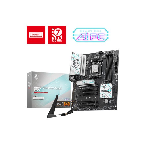 MSI B840 GAMING PLUS WIFI AMD Ryzen B840 AM5 Soket 8000MT/s Wi-Fi 7 ATX Anakart