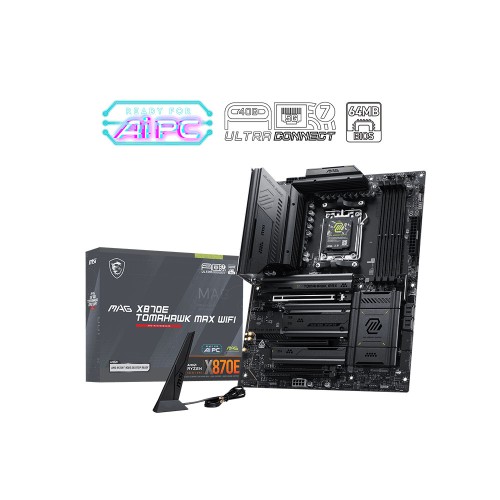 MSI MAG X870E TOMAHAWK MAX WIFI Soket AM5 DDR5 8400+ MT/s WIFI 7 RGB ATX Anakart