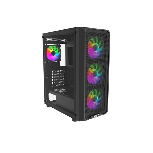 VENTO VG10F-FSP Hydro 550W 80Plus Mesh Temperli Camlı USB 3.0 ATX Rainbow Gaming Kasa